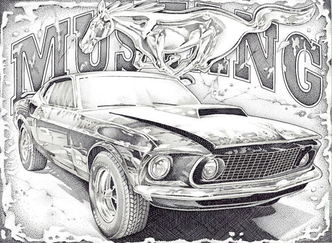 Ford Mustang and Logo Poster