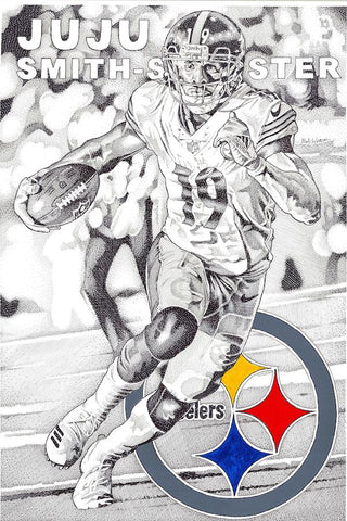 Juju Smith Shuster Steelers Logo Poster