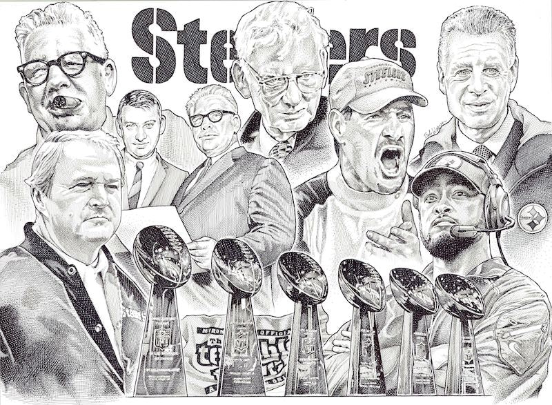 Steelers Super Bowl Trophies Poster
