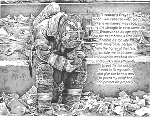 Firemen Prayer 9/11 Poster